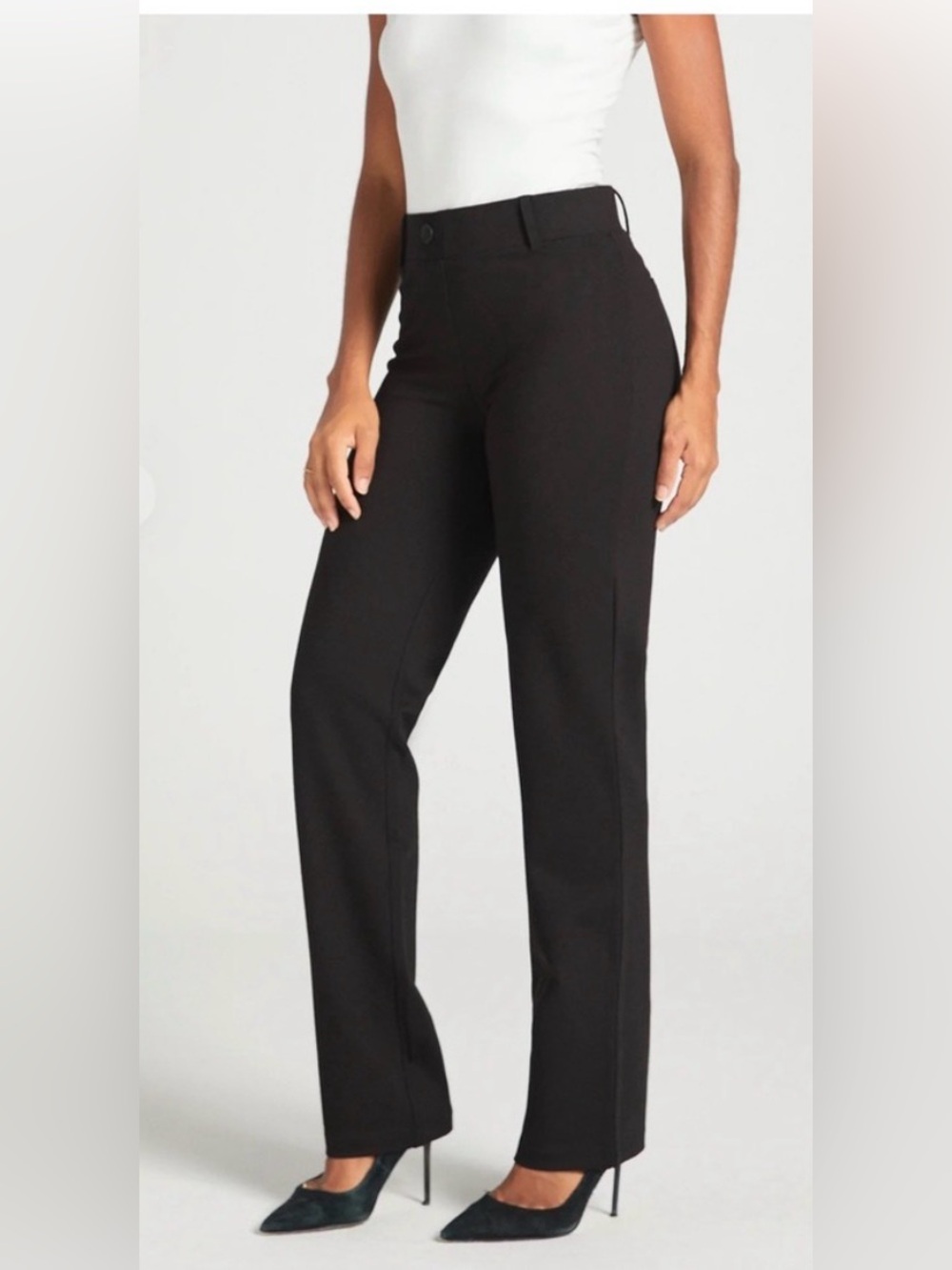 Betabrand Straight Leg Yoga Dress Pants Black Size LP Petite